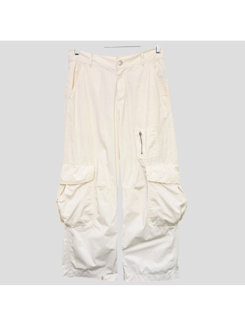 BDG Urban Outfitters Surplus Balloon Cargo Pants 4 Cream Poplin Wide Leg Utility